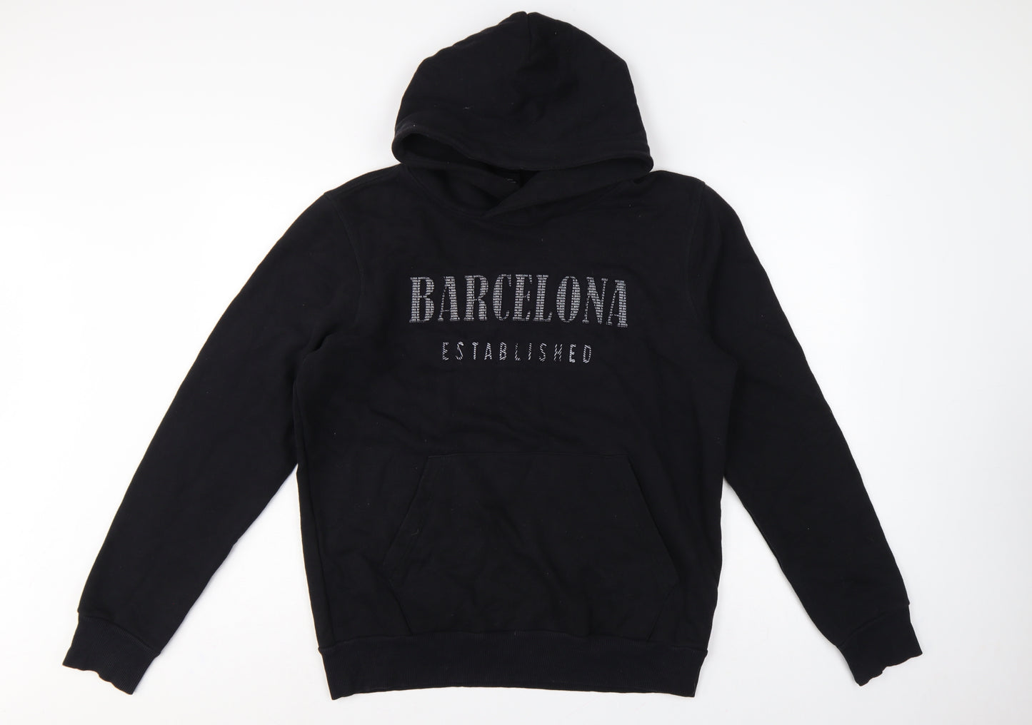 Barcelona Designs Men’s Black L Pullover Hoodie Graphic Logo