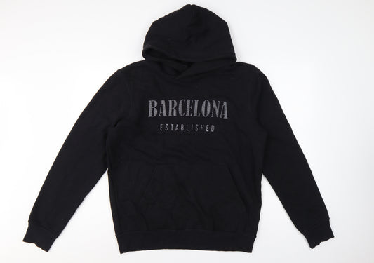 Barcelona Designs Men’s Black L Pullover Hoodie Graphic Logo