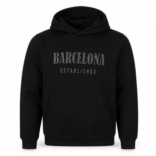 Barcelona Designs Men’s Black L Pullover Hoodie Graphic Logo