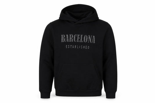 Barcelona Designs Men’s Black L Pullover Hoodie Graphic Logo