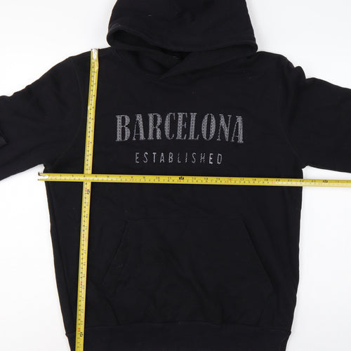 Barcelona Designs Men’s Black L Pullover Hoodie Graphic Logo
