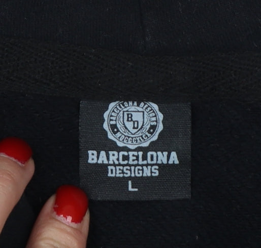 Barcelona Designs Men’s Black L Pullover Hoodie Graphic Logo