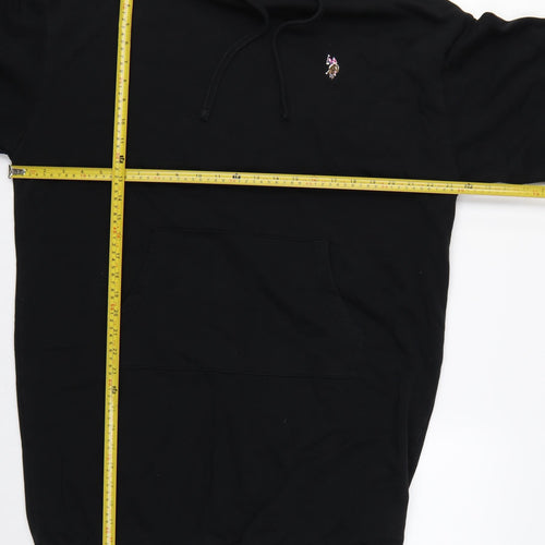 U.S. Polo Assn. Women Black M Hooded Jumper Dress Logo Pocket