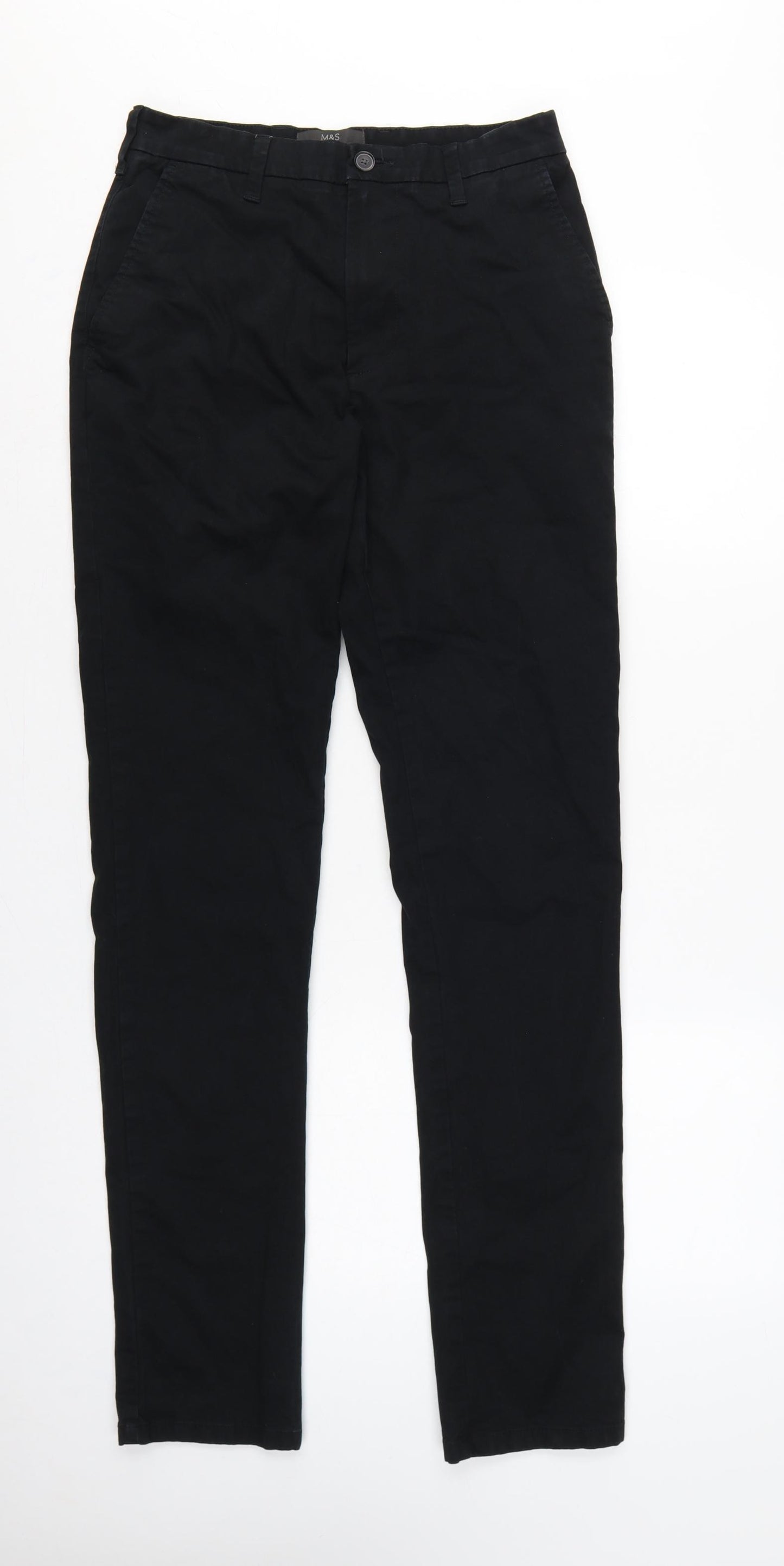 Marks and Spencer Men's Black 28/35 Slim Stretch Chino Trousers