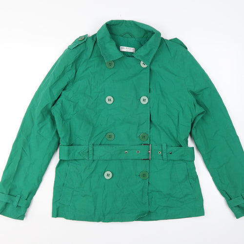 Marks & Spencer Women’s Green UK 14 Belted Cotton Linen Trench Jacket