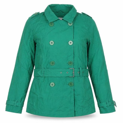 Marks & Spencer Women’s Green UK 14 Belted Cotton Linen Trench Jacket