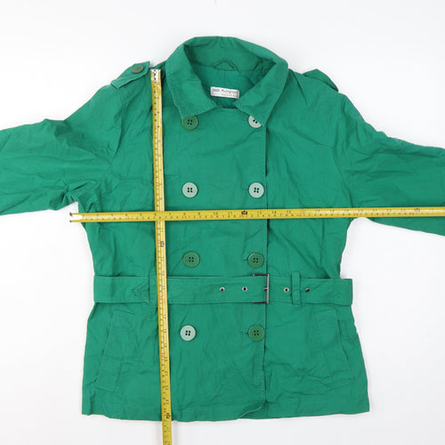 Marks & Spencer Women’s Green UK 14 Belted Cotton Linen Trench Jacket