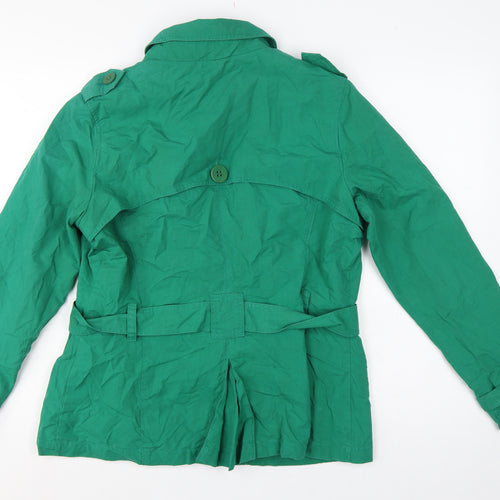 Marks & Spencer Women’s Green UK 14 Belted Cotton Linen Trench Jacket