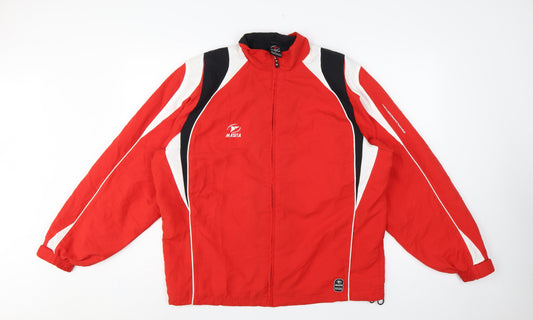 Masita Men's Red S Track Jacket Full Zip Colourblock Team Sports