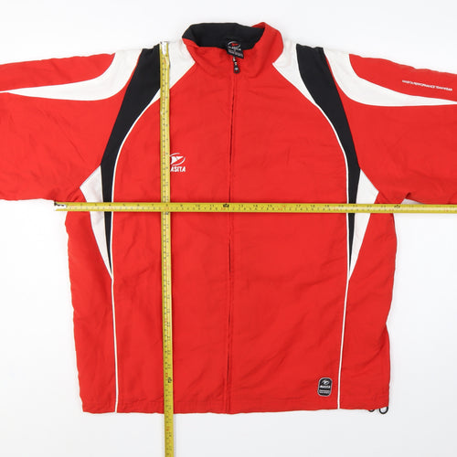 Masita Men's Red S Track Jacket Full Zip Colourblock Team Sports