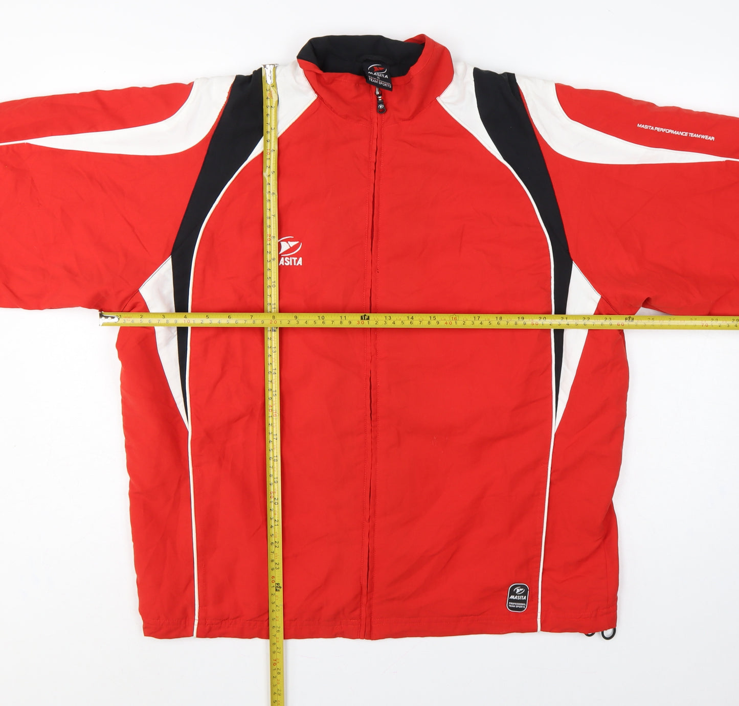 Masita Men's Red S Track Jacket Full Zip Colourblock Team Sports