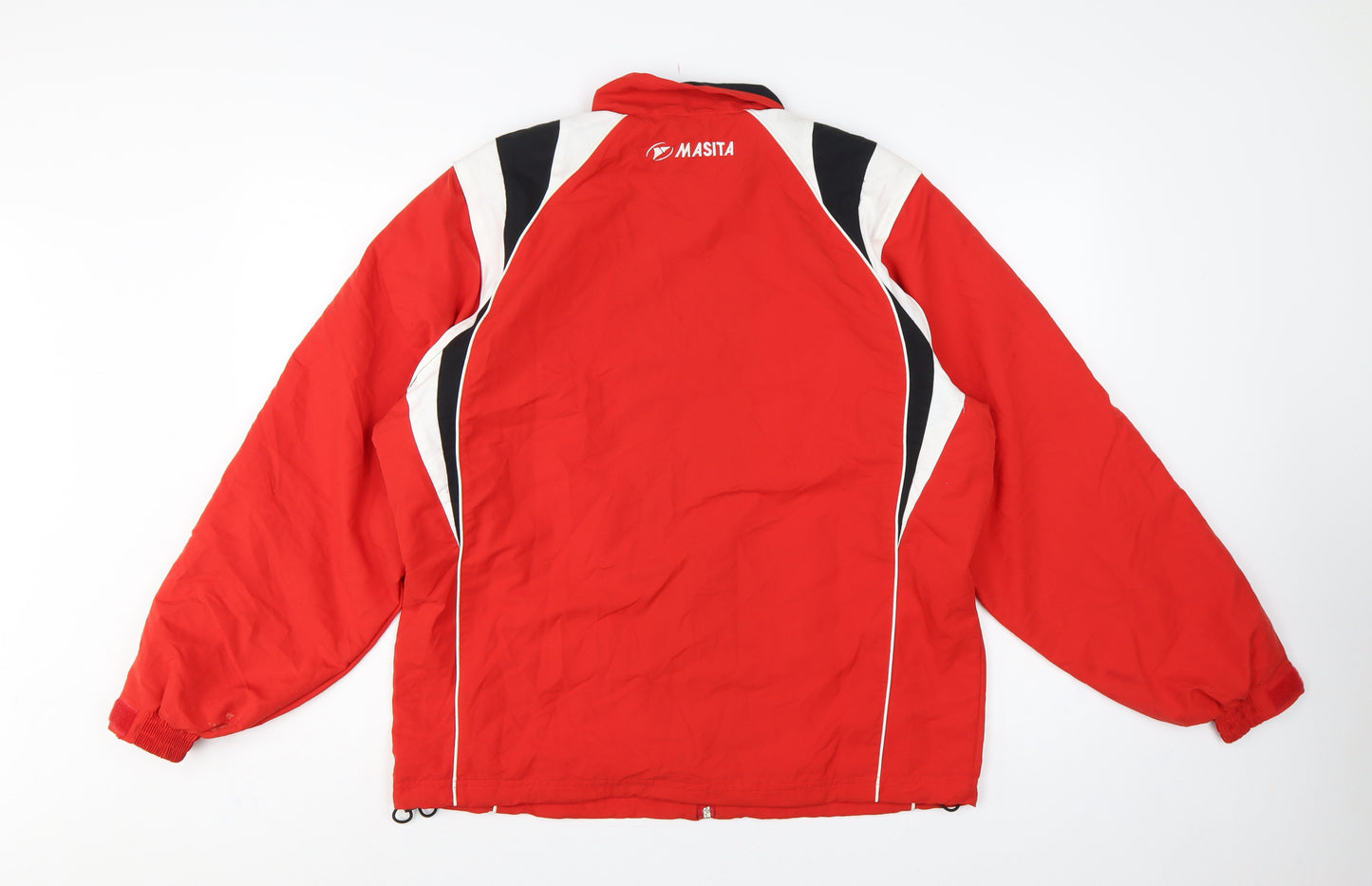 Masita Men's Red S Track Jacket Full Zip Colourblock Team Sports