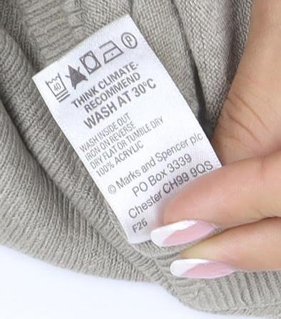 Marks and Spencer Men's Beige XL Ramie V-Neck Lightweight Pullover Jumper