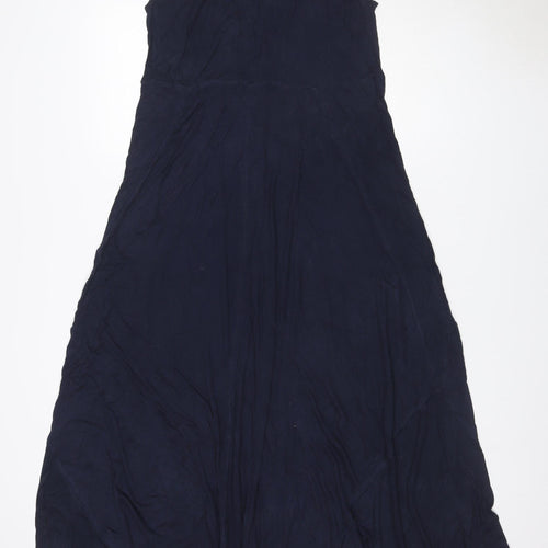 Gap Women’s Navy Blue UK 10 Maxi Strappy Smocked Viscose Dress