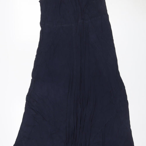 Gap Women’s Navy Blue UK 10 Maxi Strappy Smocked Viscose Dress