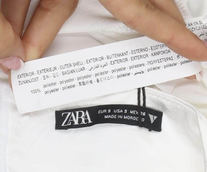 Zara Women White S Long Satin Halter Backless Slip Dress