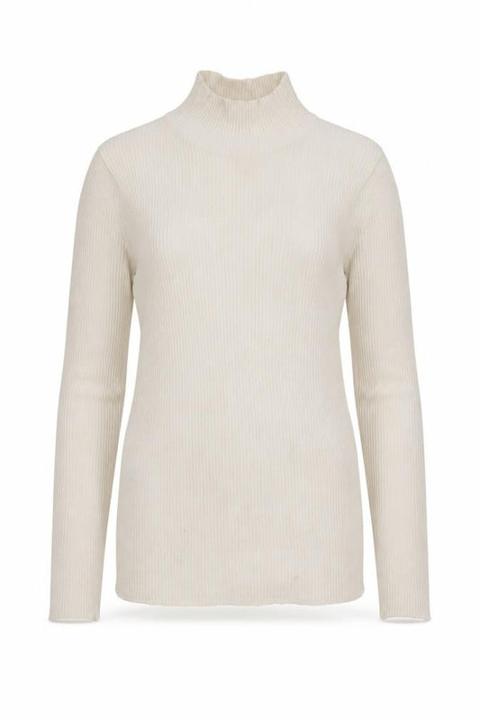 Marks and Spencer Women's Ivory Size 8 Ribbed Roll Neck Jumper