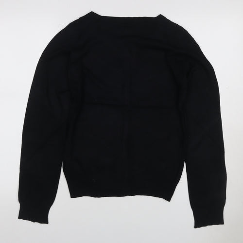 Dorothy Perkins Women Black UK 10 Button Knit Cardigan Long Sleeve