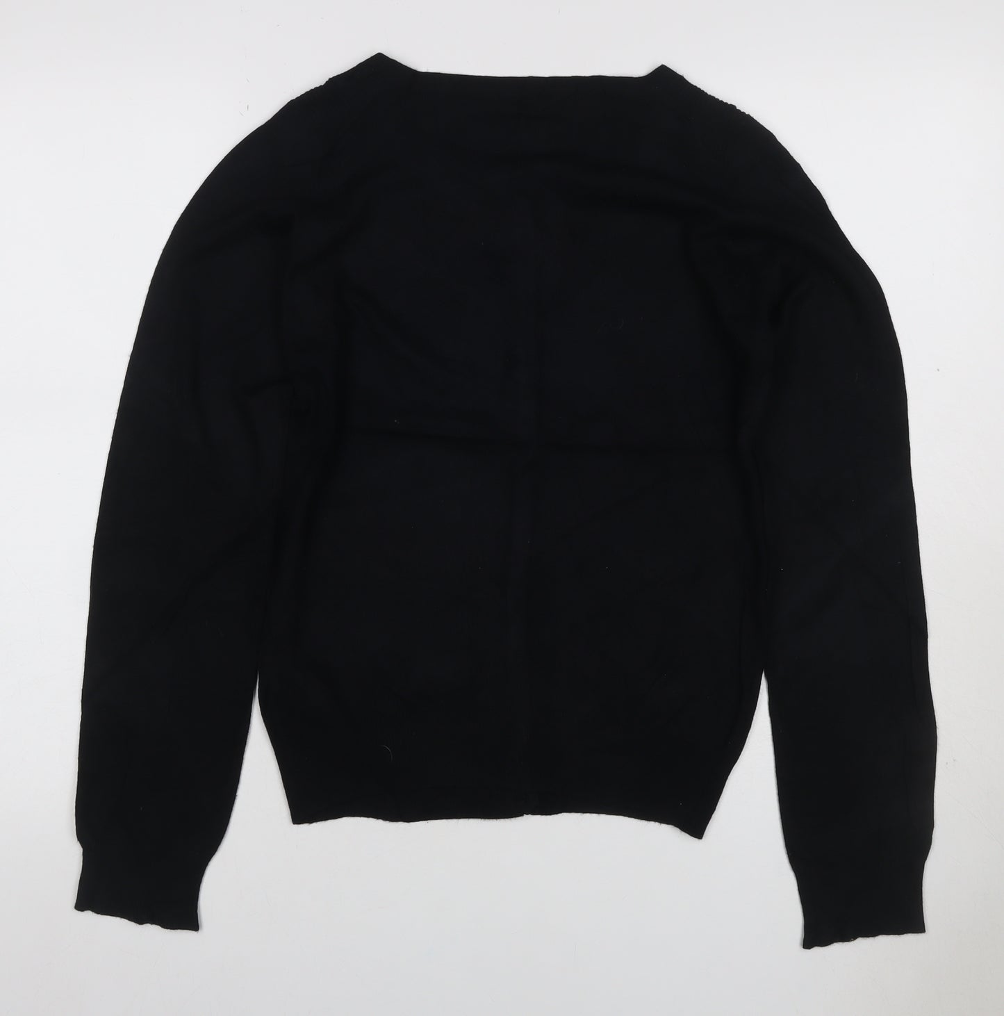 Dorothy Perkins Women Black UK 10 Button Knit Cardigan Long Sleeve