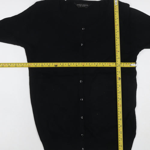 Dorothy Perkins Women Black UK 10 Button Knit Cardigan Long Sleeve