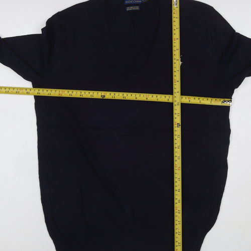 Polo Ralph Lauren Women’s Black XS V-Neck Cotton Knit Jumper
