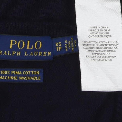 Polo Ralph Lauren Women’s Black XS V-Neck Cotton Knit Jumper