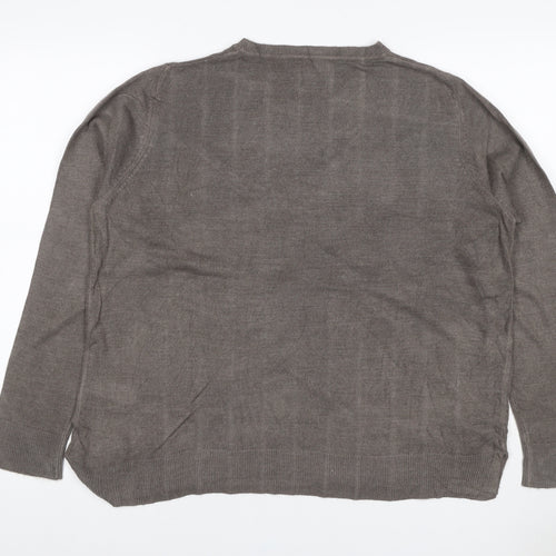 Marks and Spencer Womens Brown Size 16 Cashmere Crew Neck Jumper