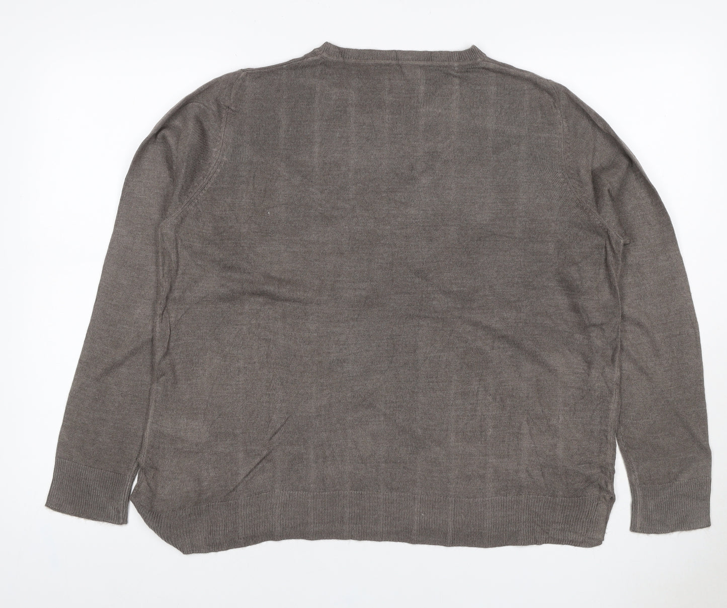 Marks and Spencer Womens Brown Size 16 Cashmere Crew Neck Jumper