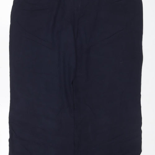 Marks and Spencer Women’s Navy UK 18 Short Wide-Leg Pull-On Trousers