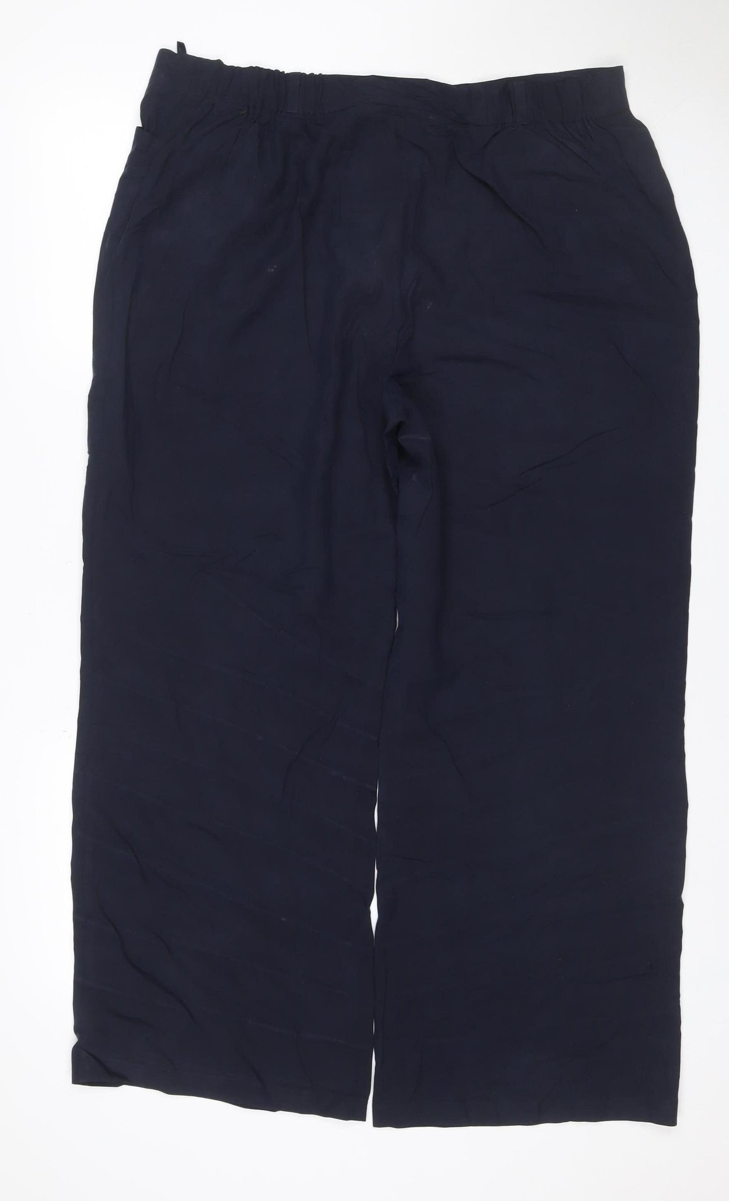 Marks and Spencer Women’s Navy UK 18 Short Wide-Leg Pull-On Trousers