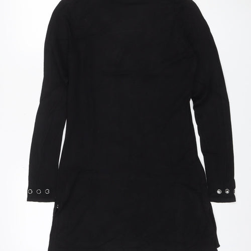 Star by Julien Macdonald Women Black UK 12 Bodycon Knit Eyelet Dress