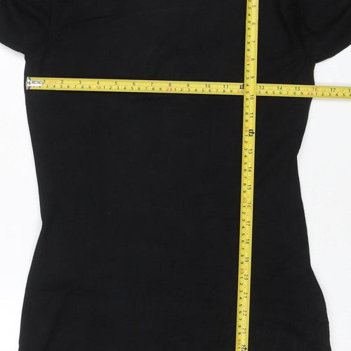 Star by Julien Macdonald Women Black UK 12 Bodycon Knit Eyelet Dress