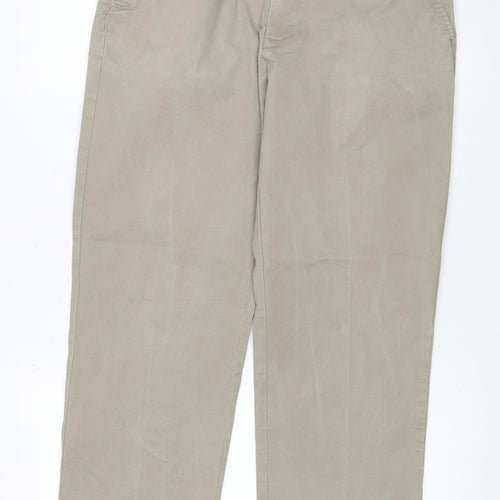 Marks & Spencer Men Beige 34/29 Regular Fit Stretch Chino Trousers