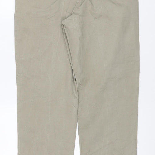 Marks & Spencer Men Beige 34/29 Regular Fit Stretch Chino Trousers