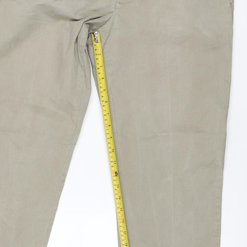 Marks & Spencer Men Beige 34/29 Regular Fit Stretch Chino Trousers