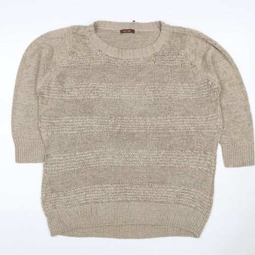 Savoir Women’s Beige UK 18 Textured Knit Crew Neck Pullover Jumper