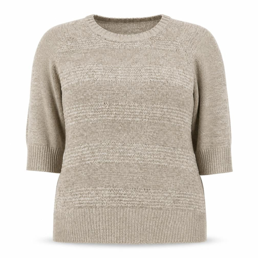 Savoir Women’s Beige UK 18 Textured Knit Crew Neck Pullover Jumper