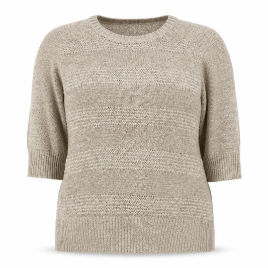 Savoir Women’s Beige UK 18 Textured Knit Crew Neck Pullover Jumper