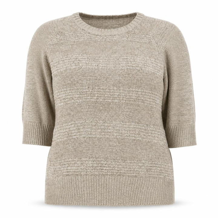 Savoir Women’s Beige UK 18 Textured Knit Crew Neck Pullover Jumper