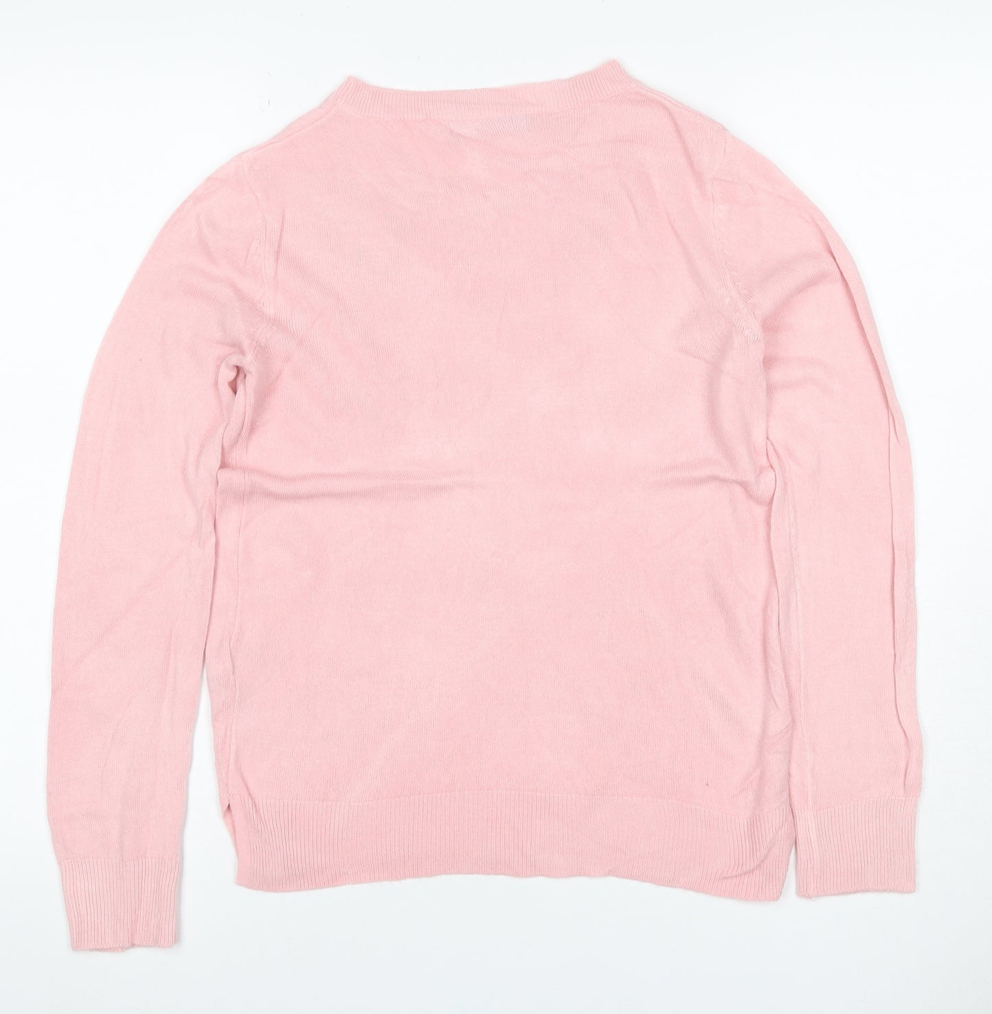 Marks and Spencer Women Pink Cashmere Crew Neck Jumper Size 8