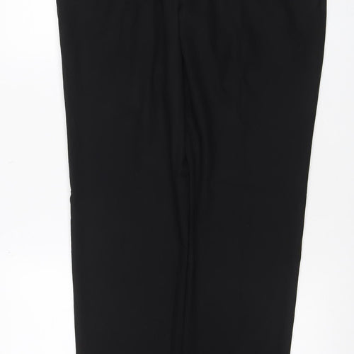 Zara Women Black UK 14 Straight Tailored Viscose Blend Dress Trousers