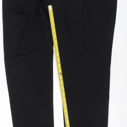 Zara Women Black UK 14 Straight Tailored Viscose Blend Dress Trousers