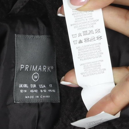 Primark Women’s Black UK 12 Teddy Fleece Cropped Zip Jacket