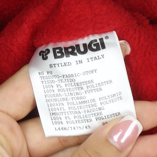 Brugi Women Red S Hooded Ski Jacket Reflective Insulated Full Zip