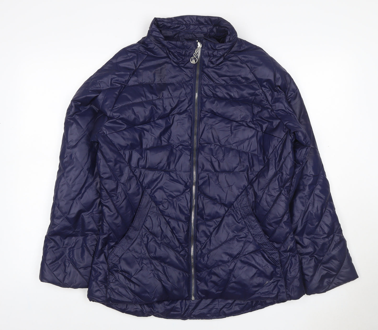 Kalina Women’s Blue 2XL Puffer Jacket Quilted Zip Padded Short Coat