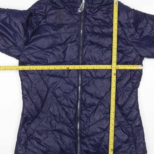 Kalina Women’s Blue 2XL Puffer Jacket Quilted Zip Padded Short Coat