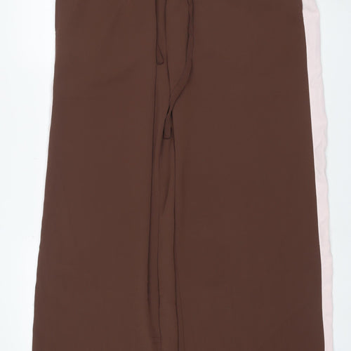 ASOS Design Women Brown Pink Side Stripe Jogger Trousers UK 16