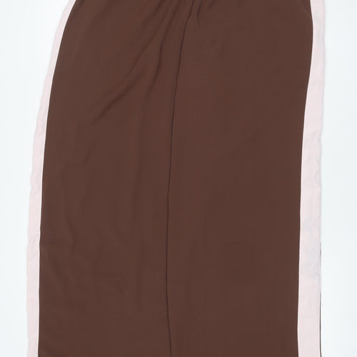 ASOS Design Women Brown Pink Side Stripe Jogger Trousers UK 16