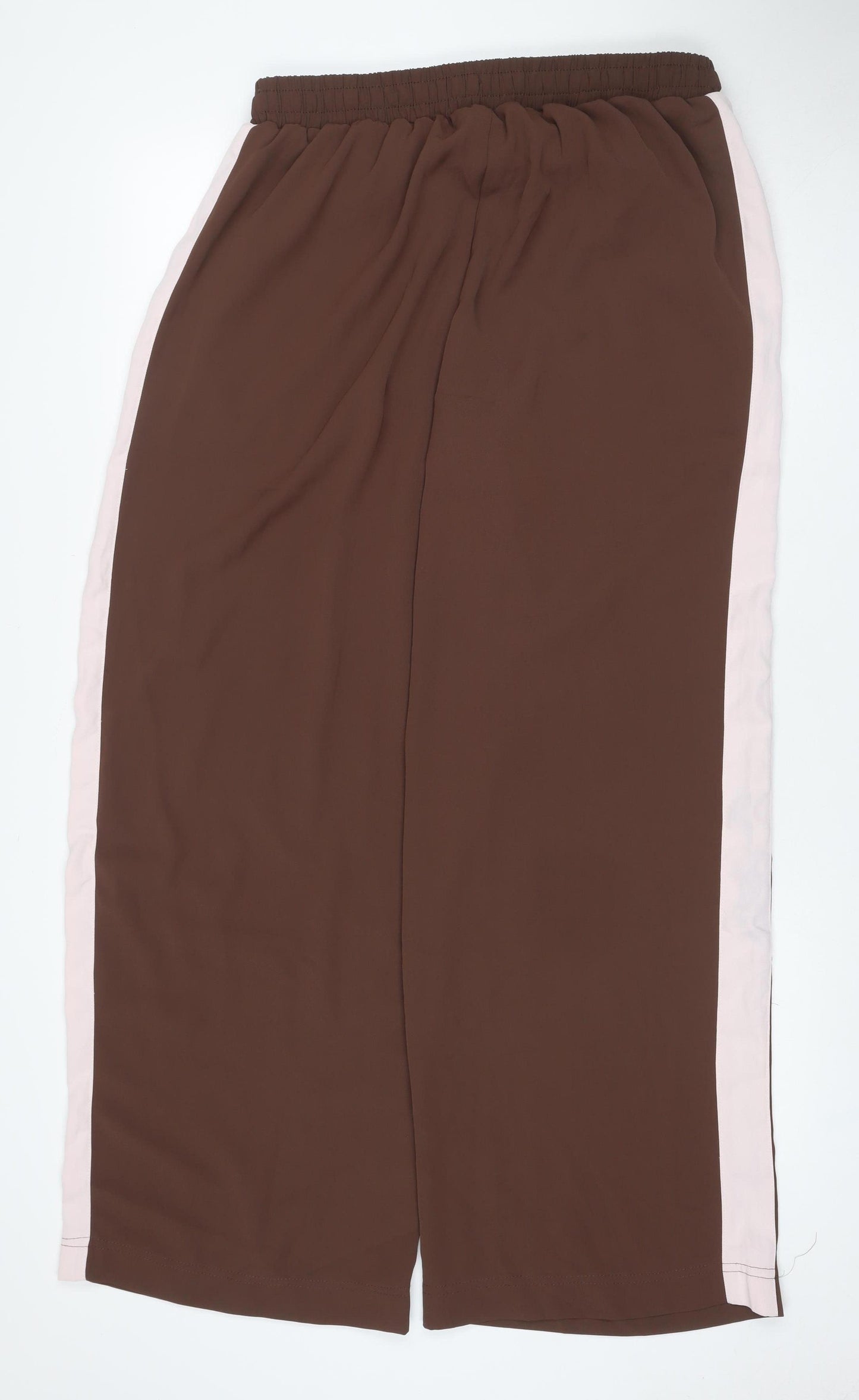 ASOS Design Women Brown Pink Side Stripe Jogger Trousers UK 16