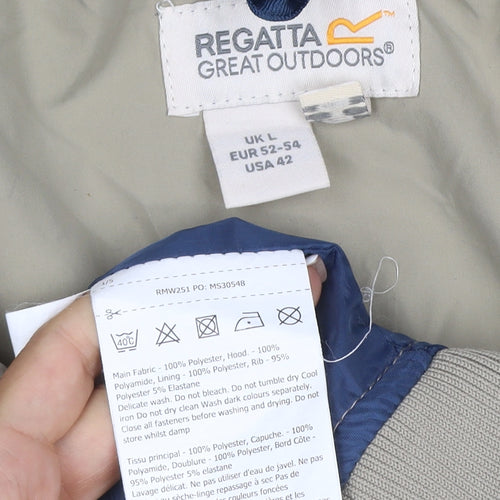 Regatta Men’s Beige L Isotex Hooded Windbreaker Jacket Full Zip